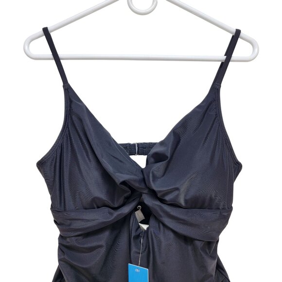 Cupshe Womens Black One-Piece Swimsuit Twist Front & Cutout Detail Size L - Picture 6 of 6